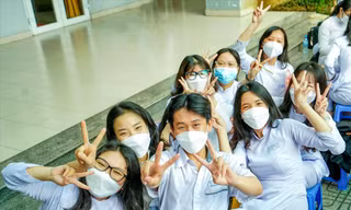 Học sinh một trường phổ thông ở TPHCM