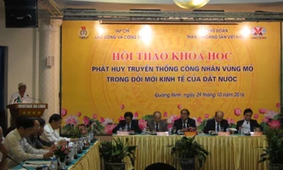 Đồng chí Phạm Thế Duyệt phát biểu tại hội thảo.