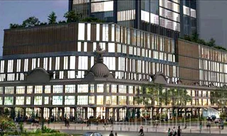 Phối cảnh tòa nhà thương xá Tax mới với 40 tầng. Ảnh: Satra.
