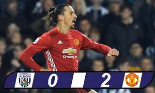Ibrahimovic lập cú đúp, M.U dễ dàng đánh bại West Brom
