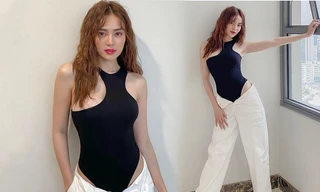 Ninh Dương Lan Ngọc diện áo bó sát khoét sâu kết hợp 'quần tụt' phanh khuy gây sốt