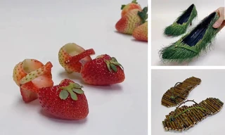 Bộ sưu tập giày dép được làm hoàn toàn từ rau củ quả