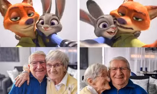 Ông bà cụ chụp ảnh kỷ niệm 61 năm ngày cưới theo trend "Zootopia"