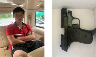 Nguyễn Khánh Ly cùng tang vật gây án. Ảnh: CAHG