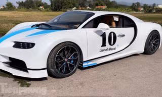 Bugatti Chiron tự chế trang trí màu cờ sắc áo tuyển Argentina