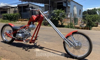 Phục chế Honda Super Cub thành mô tô kiểu dáng Chopper bụi bặm