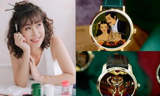 Nữ họa sĩ có tài vẽ tiểu họa tranh dân gian trên mặt đồng hồ qua kính hiển vi 