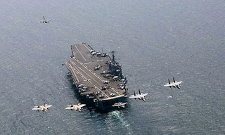 Tàu sân bay Mỹ hiện diện thường trực tại khu vực châu Á-Thái Bình Dương . Ảnh: US Navy