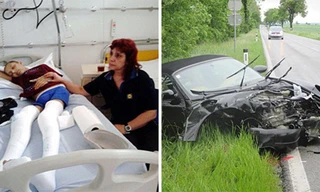 Sau vụ tai nạn thảm khốc chiếc siêu xe bị hư hỏng nặng, cậu bé Raphael cũng bị thương nghiêm trọng.