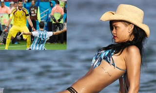 Rihanna cũng quan tâm đến thủ môn Romero. 