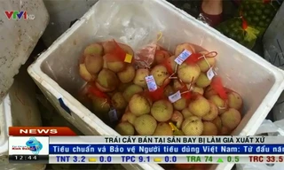 Trái cây không rõ nguồn gốc, gắn mác Việt bán tại sân bay