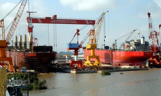 Khu đóng tàu thuộc tập đoàn Vinashin trước đây. ảnh: ngọc châu