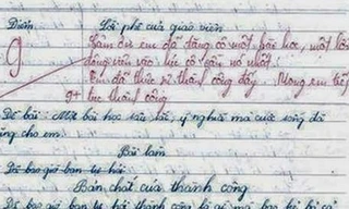 Bài văn của học sinh khiến cô giáo trầm trồ thán phục