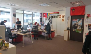 Một phòng làm việc của báo Nhân Đạo