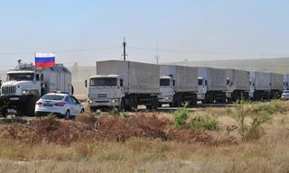 Đoàn xe viện trợ thứ ba của Nga đã tới Donetsk. Nguồn: RIA Novosti