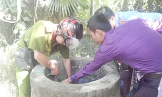 Chiếc giếng bỏ hoang, nơi phát hiện xác chị Đinh Thị H..