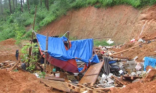 Hiện trường xảy ra vụ lở đất, làm 9 người thương vong tại khu vực biên giới Lạng Sơn. Ảnh: Duy Chiến