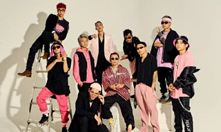 Binz tung bộ ảnh với 9 chiến binh tại “Rap Việt”, toàn đội nổi bật với concept đen-hồng