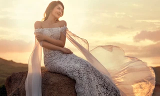 Khánh Tiên trong một cảnh quay cheo leo trên vách núi.