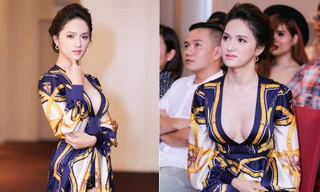 Hương Giang Idol xẻ trên, hở dưới táo bạo trong họp báo