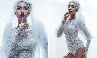 Lan Khuê táo bạo với váy cưới kiểu dáng nội y