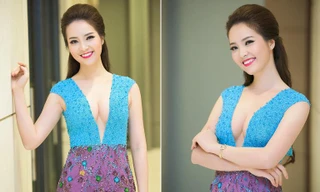 Á hậu Thụy Vân khoe vòng một gợi cảm giữa trời đông