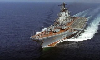 Tàu tuần dương chống ngầm "Novorossiysk" của hải quân Nga. Ảnh: RIA Novosti / Vladimir Rodionov