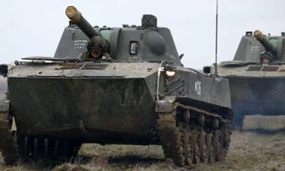 Các đơn vị thuộc sư đoàn lính dù sơn cước của Nga tổ chức cuộc tập trận ở Crimea vào tháng 3/2021. (ảnh: Getty Images)