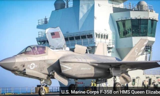 HMS Queen Elizabeth có một phi đội 10 chiếc F-35B của Thủy quân lục chiến Mỹ bay cùng với các tiêm kích F-35 do Anh vận hành