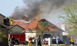 Hiện trường vụ máy bay rơi.