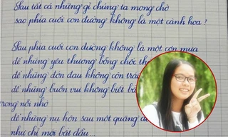 Nữ sinh lớp 11 khiến bạn bè phục lăn vì chữ đẹp ngỡ ngàng
