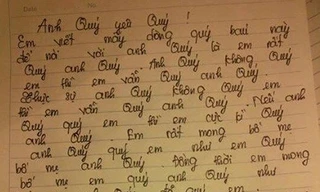 Hài hước lá thư tình có 39 chữ 'Quý'
