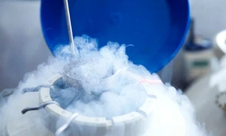 Đông lạnh trứng ở trong môi trường nitơ lỏng âm 196oC. Ảnh: News.