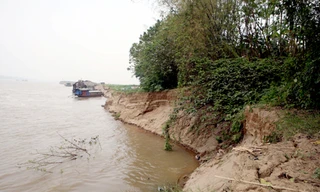 Điểm sạt lở kéo dài hàng km, "nuốt" nhiều đất nông nghiệp của người dân xã Minh Châu