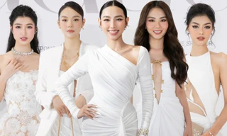 Dàn Hoa - Á hậu đọ sắc, "mẹ bầu" Minh Hằng tỏa sáng trên thảm đỏ show thời trang