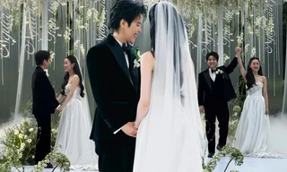 Vũ Cát Tường rơi nước mắt trong lễ thành đôi với bạn gái Bí Đỏ