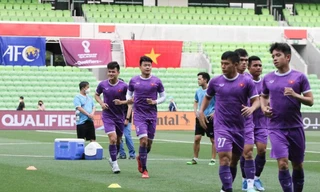 Đội tuyển Việt Nam tập luyện. (Ảnh: TTXVN phát) 