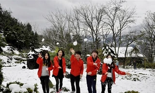 Khách du lịch đổ xô lên Sa Pa đón tuyết trắng