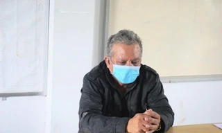 Thạch Rine tại cơ quan công an. Ảnh: CA.