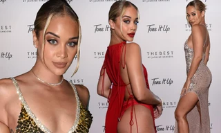 Siêu mẫu Jasmine Sanders mặc váy khoe trọn vòng 3 trong tiệc sinh nhật