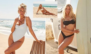 Siêu mẫu ngoại cỡ Camille Kostek gợi cảm 'nảy lửa' với áo tắm