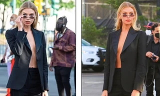 'Thiên thần nội y' Stella Maxwell để ngực trần đi sự kiện