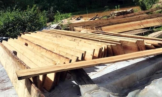 Hiện trường vụ táng trữ gỗ trái phép ở Đạ Nghịt 