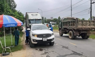 Một chốt kiểm tra phòng dịch COVID-19 trên địa bàn Lâm Đồng