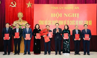 Phương án chính thức sắp xếp bộ máy hệ thống chính trị tỉnh Nghệ An 