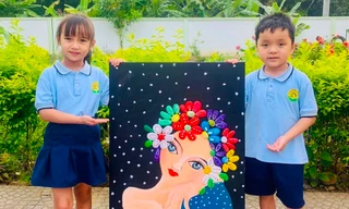 Giáo viên mầm non miền núi "biến" những viên đá cuội thành tranh vẽ gây quỹ từ thiện