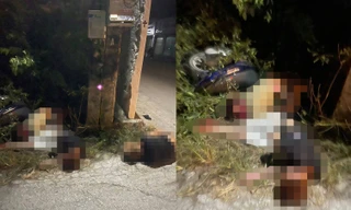 Chạy xe kẹp 3 đâm vào cột điện, 2 thanh niên tử vong