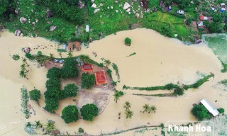 Bán đảo Bình Lập bị cô lập. Ảnh: Tri Nguyên/Báo Khánh Hoà