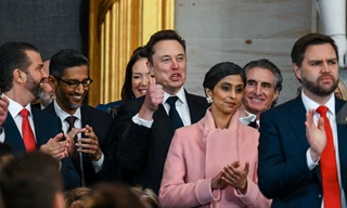 Vị trí nổi bật của tỷ phú Elon Musk trong lễ nhậm chức của Ông Trump. (Ảnh: AP)