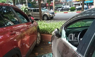 Điều tra vụ hàng loạt xế hộp bị đập kính trong đêm ở Hà Nội